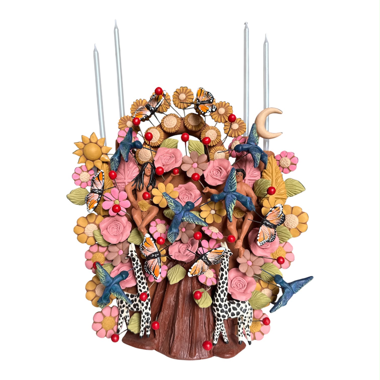 Árbol de la Vida Adán y Eva con Colibríes y Jirafa –  –  – Casa Tesoro de México
