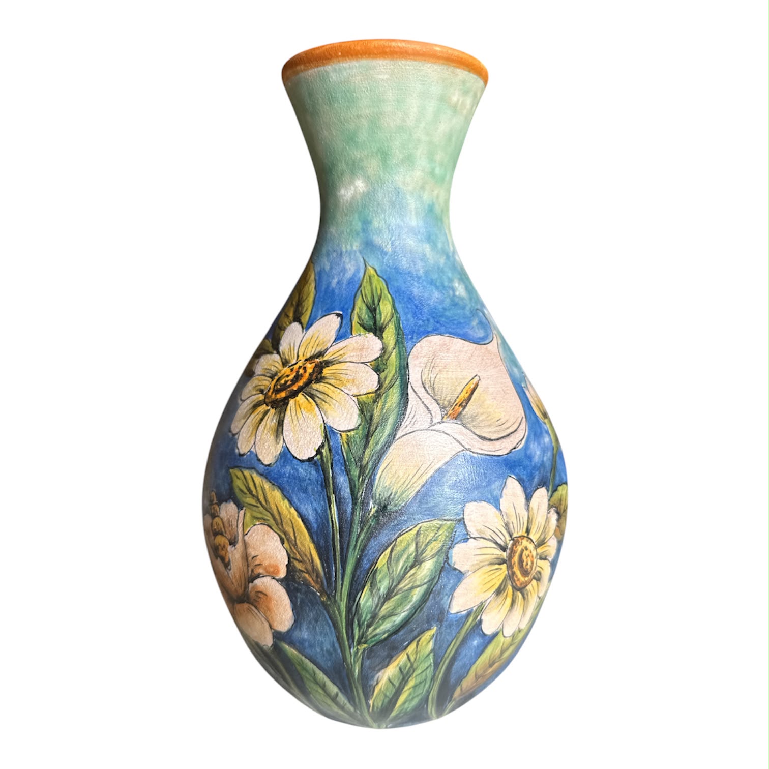 Botella de Cerámica con Flores –  –  – Casa Tesoro de México