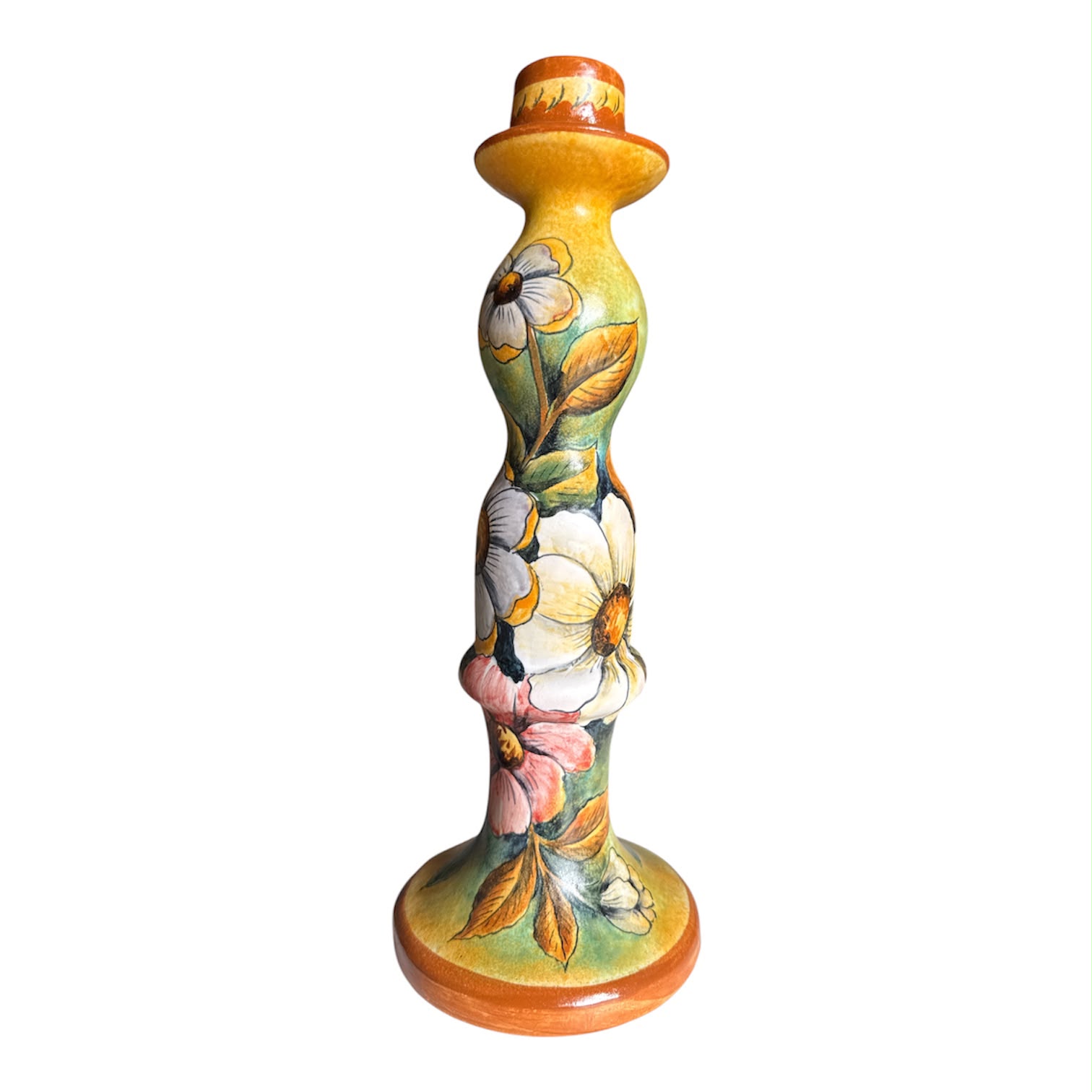 Candelabro de Cerámica con Flores, Mediano –  –  – Casa Tesoro de México