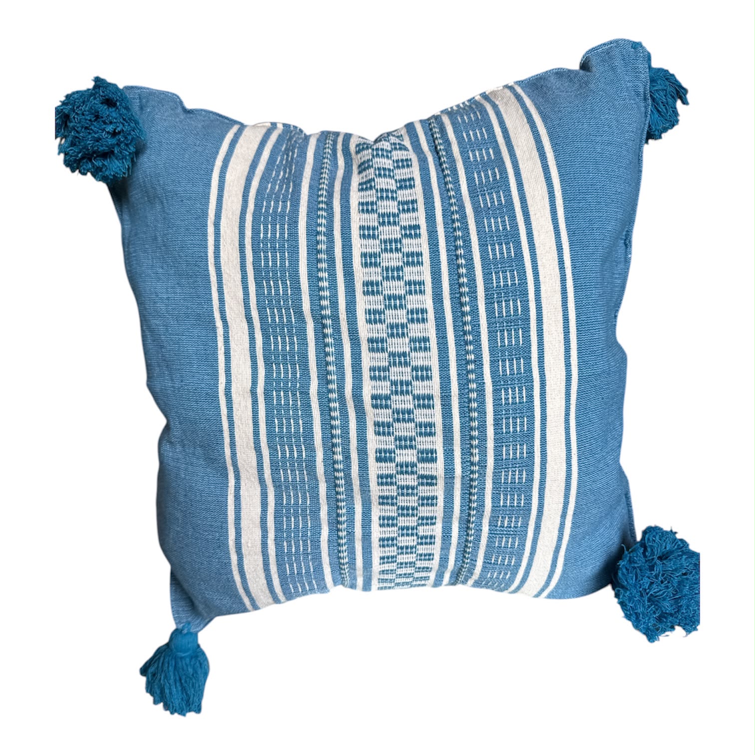 Cojín de Michoacán Hecho a Mano, Azul