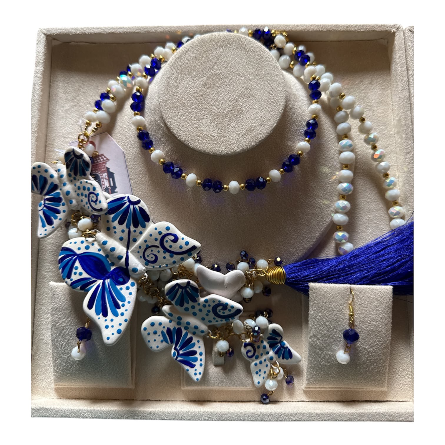 Collar Vuelo de Mariposas Azul en Cerámica –  –  – Casa Tesoro de México