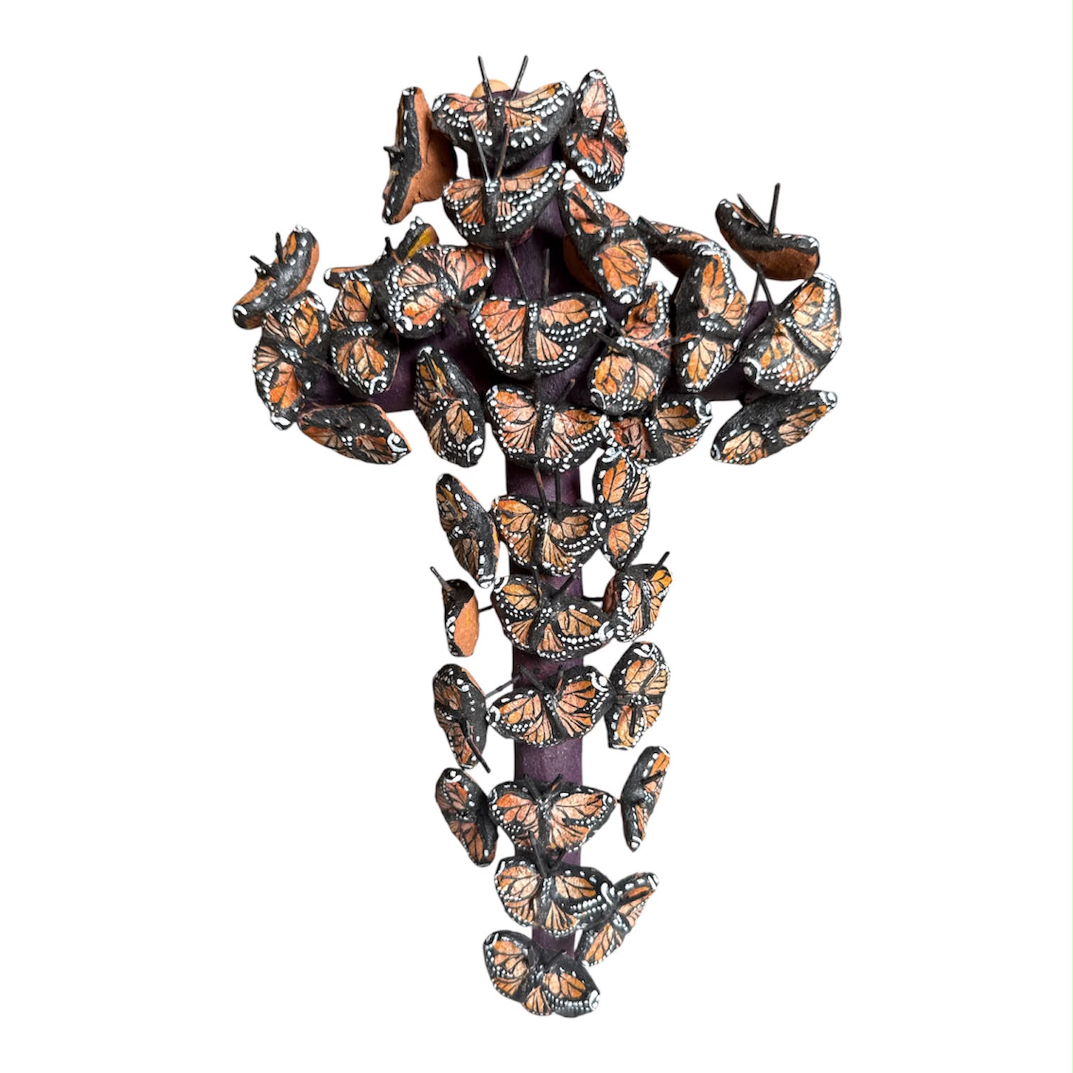 Cruz de la Vida Negra con Mariposas Monarca –  –  – Casa Tesoro de México