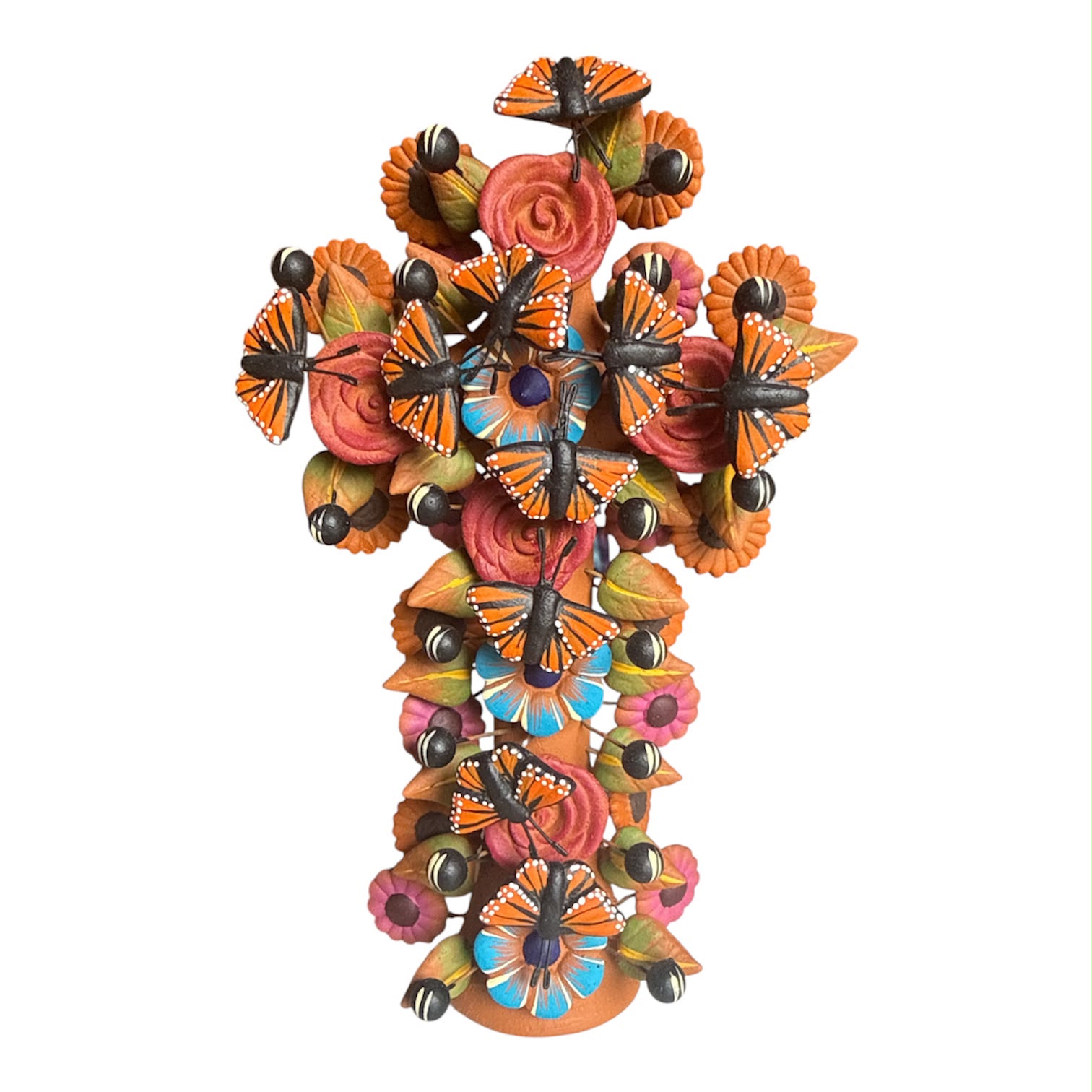 Cruz de la Vida con Mariposa Monarca Naranja –  –  – Casa Tesoro de México
