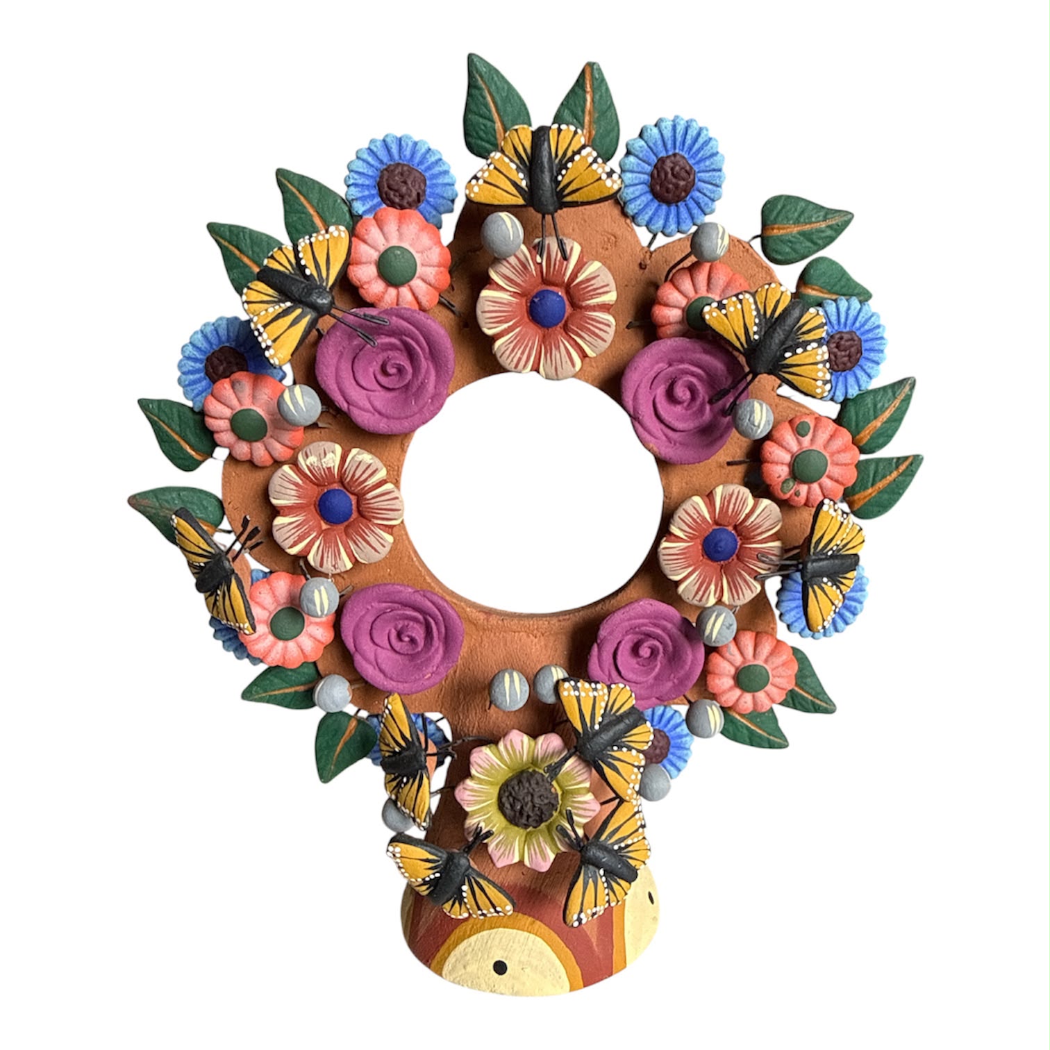 Mini Árbol con Girasoles, Rosas y Mariposas –  –  – Casa Tesoro de México