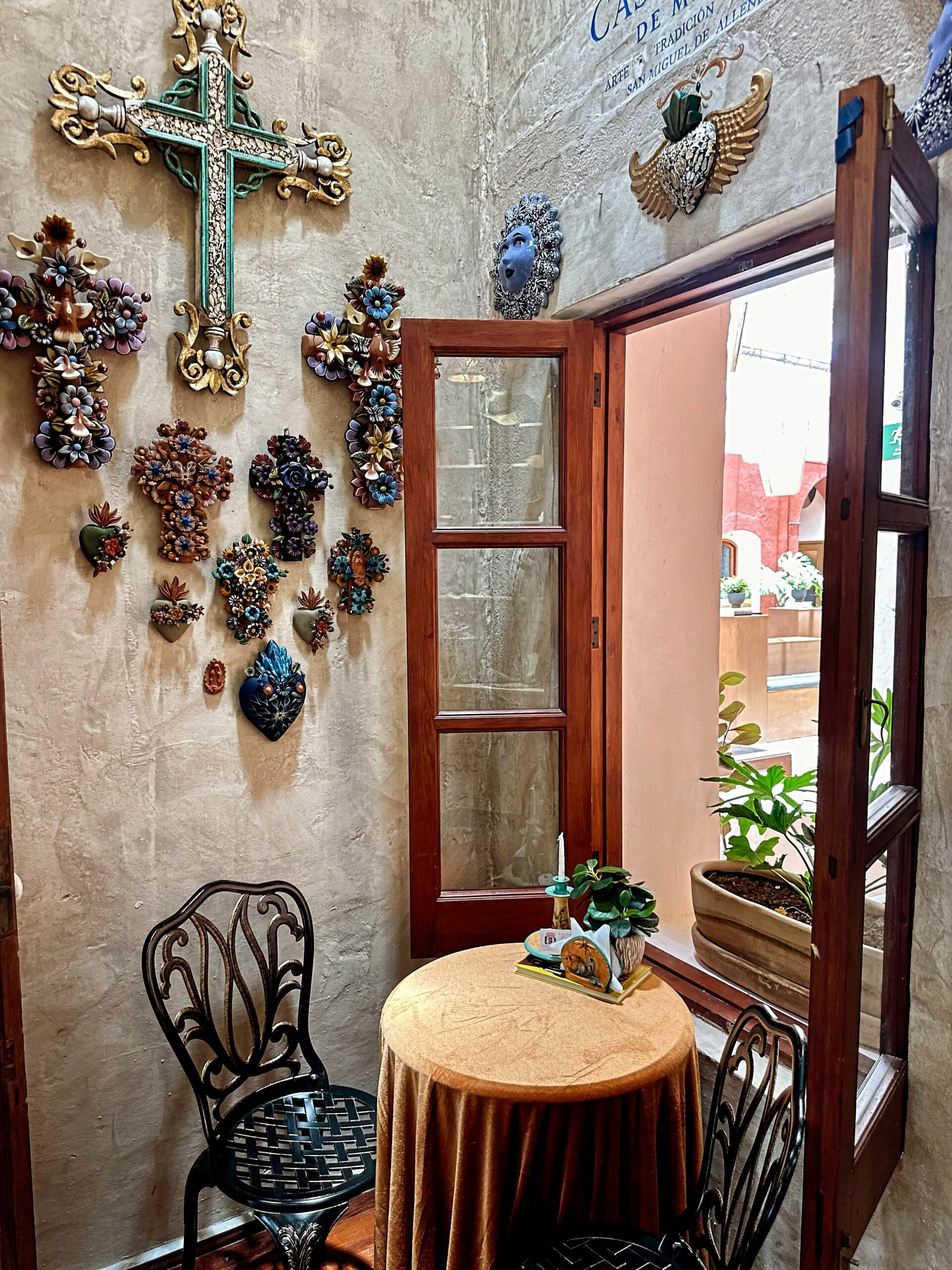 Curated wall collection at Casa Tesoro de México